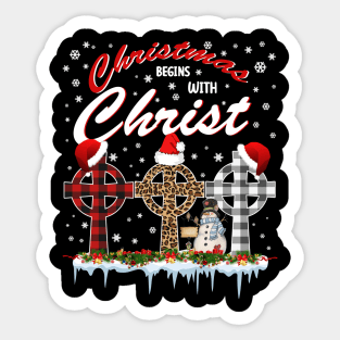 Christmas Begins With Christ Costume Xmas Gifts Sticker